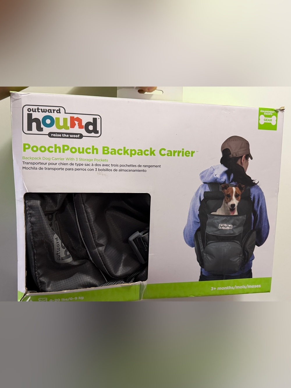 Outward Hound Black Backpack-Style Pet Carrier